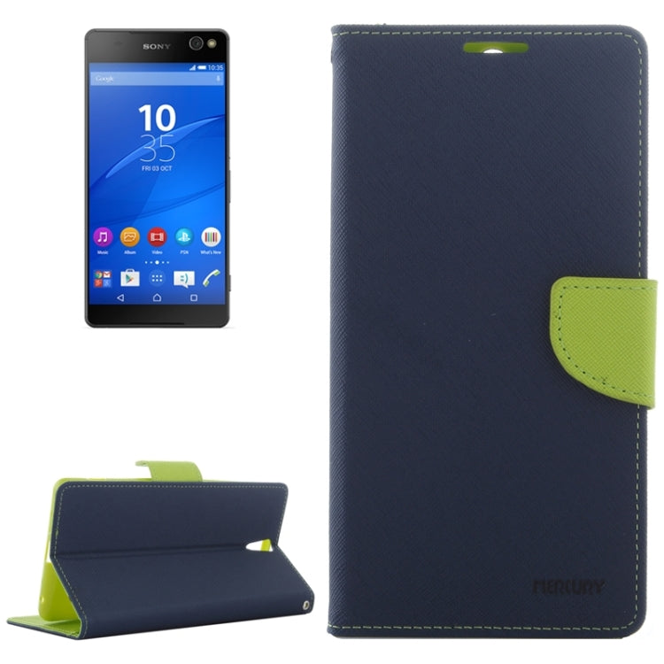 Color Matching Cross Texture Flip Leather Case with Holder & Card Slots & Wallet for Sony Xperia C5