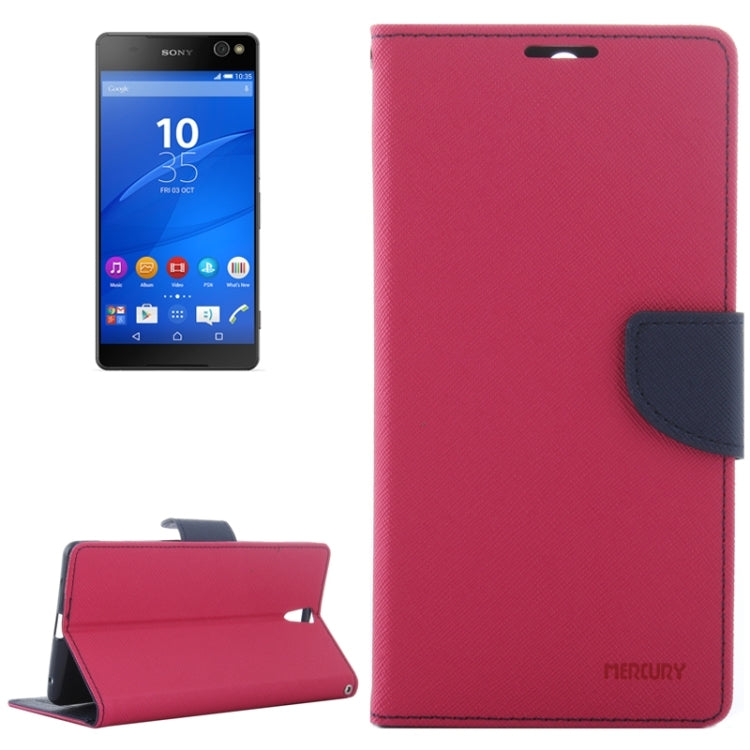 Color Matching Cross Texture Flip Leather Case with Holder & Card Slots & Wallet for Sony Xperia C5
