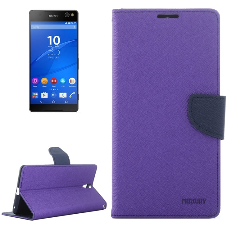 Color Matching Cross Texture Flip Leather Case with Holder & Card Slots & Wallet for Sony Xperia C5