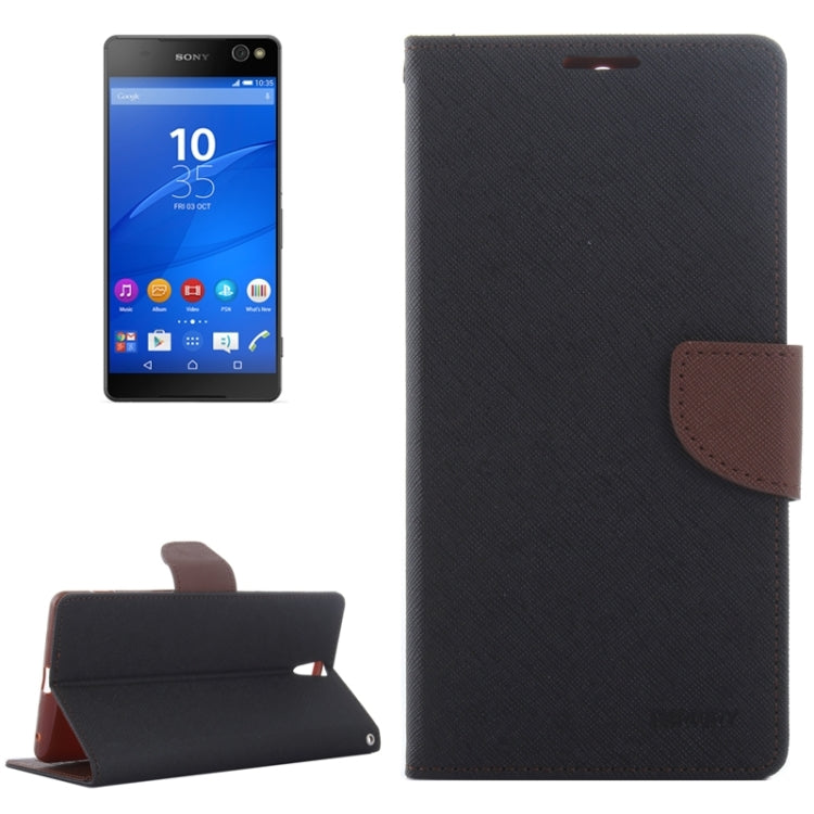 Color Matching Cross Texture Flip Leather Case with Holder & Card Slots & Wallet for Sony Xperia C5