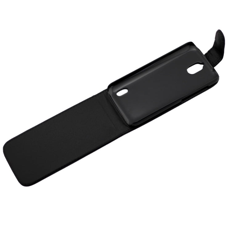 Vertical Flip Magnetic Button Leather Case for Huawei Ascend Y625(Black)