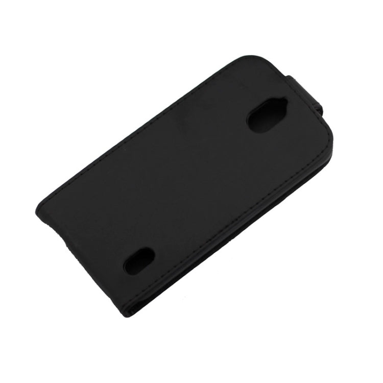 Vertical Flip Magnetic Button Leather Case for Huawei Ascend Y625(Black)