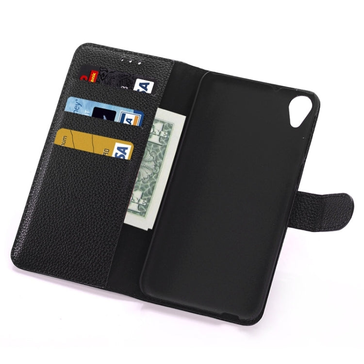 Litchi Texture Horizontal Flip Magnetic Buckle Leather Case with Card Slots & Wallet & Holder for HTC Desire 820