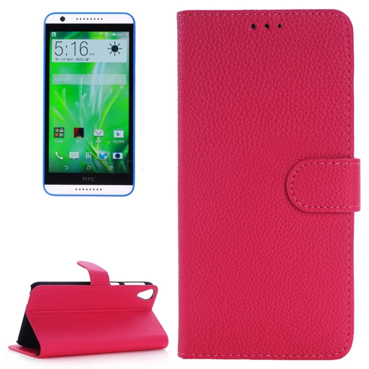 Litchi Texture Horizontal Flip Magnetic Buckle Leather Case with Card Slots & Wallet & Holder for HTC Desire 820