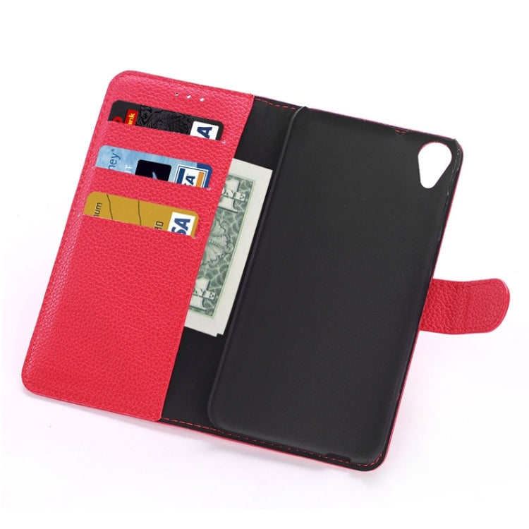 Litchi Texture Horizontal Flip Magnetic Buckle Leather Case with Card Slots & Wallet & Holder for HTC Desire 820