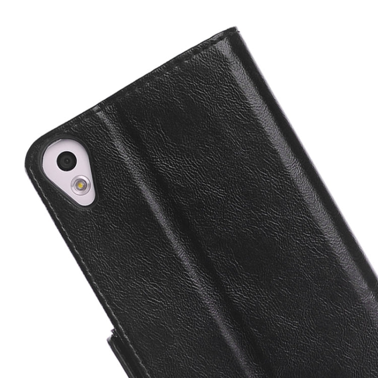 Oil Skin Texture Horizontal Flip Leather Case with Card Slots & Wallet & Holder for HTC Desire 820