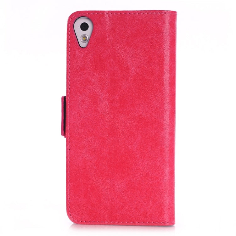 Oil Skin Texture Horizontal Flip Leather Case with Card Slots & Wallet & Holder for HTC Desire 820