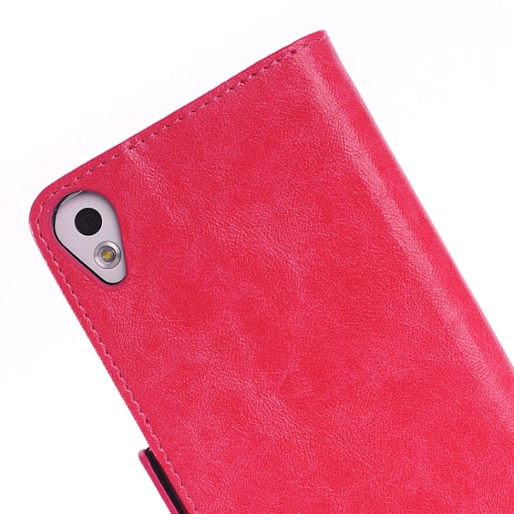 Oil Skin Texture Horizontal Flip Leather Case with Card Slots & Wallet & Holder for HTC Desire 820