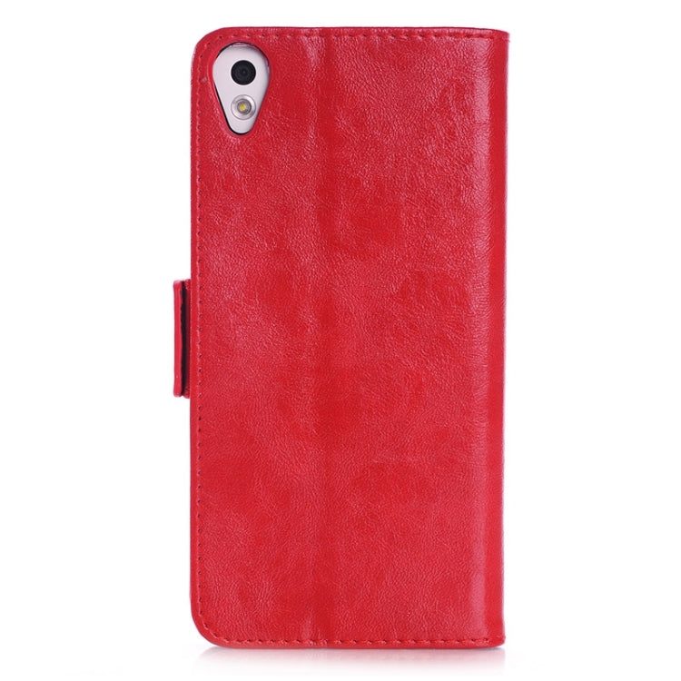 Oil Skin Texture Horizontal Flip Leather Case with Card Slots & Wallet & Holder for HTC Desire 820
