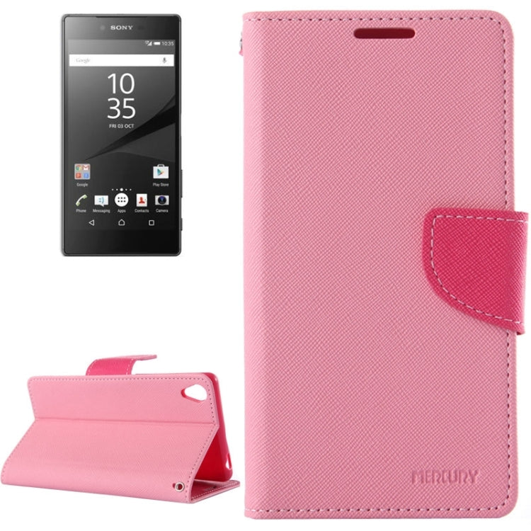 Cross Texture Leather Case with Holder & Card Slots & Wallet for Sony Xperia Z5