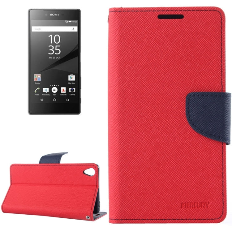 Cross Texture Leather Case with Holder & Card Slots & Wallet for Sony Xperia Z5
