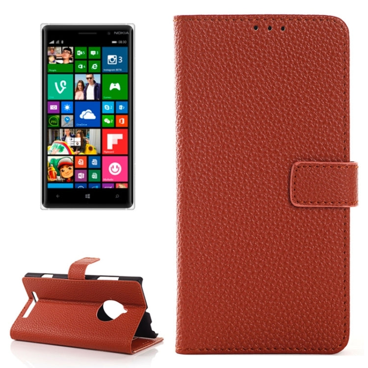 Litchi Texture Horizontal Flip Magnetic Buckle Leather Case with Card Slots & Wallet & Holder for Nokia Lumia 830