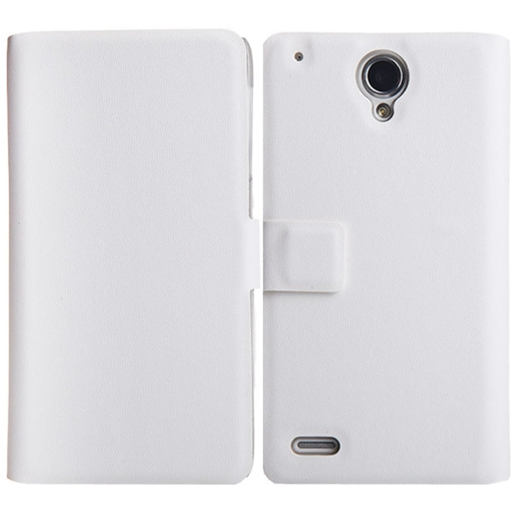 Sheepskin Texture Horizontal Flip Magnetic Buckle PU Leather Case with Card Slots for Lenovo S890(White)