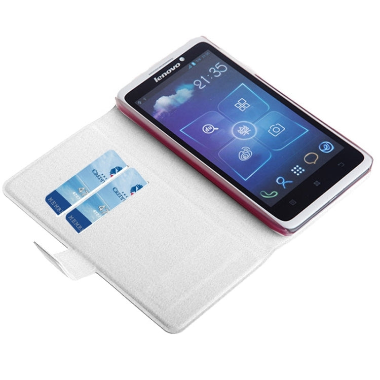 Sheepskin Texture Horizontal Flip Magnetic Buckle PU Leather Case with Card Slots for Lenovo S890(White)