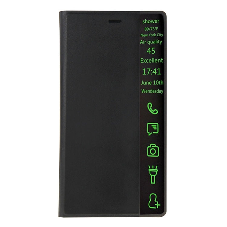 Horizontal Flip Smart Health Leather Protective Case with Display Window for Huawei Ascend P8(Black)