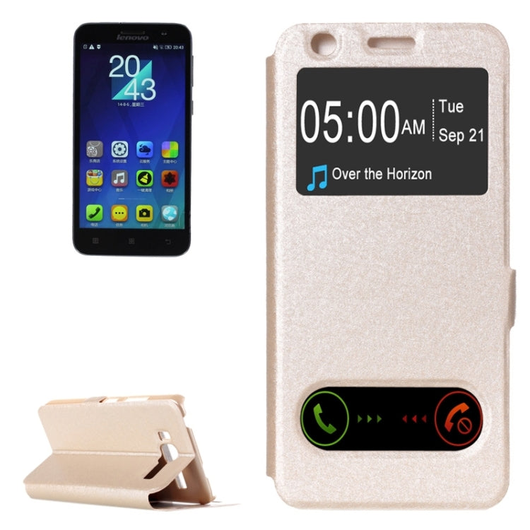 Silk Texture Horizontal Flip Leather Case with Caller ID Display & Holder for Lenovo A916