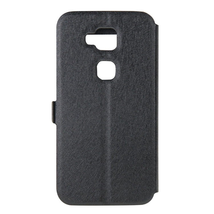 Silk Texture Horizontal Flip Solid Color Magnetic Snap Leather Case with Call Display ID & Holder for Huawei D199