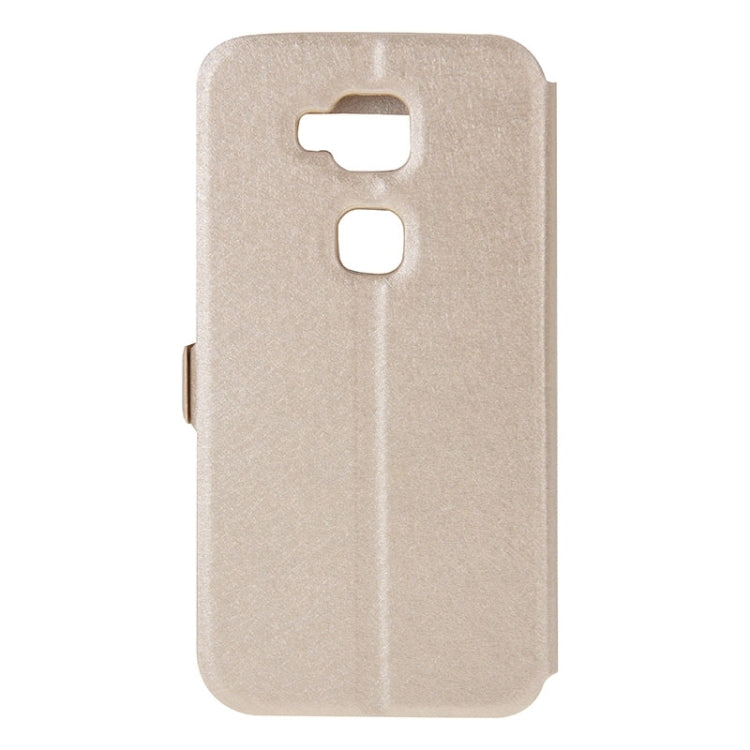 Silk Texture Horizontal Flip Solid Color Magnetic Snap Leather Case with Call Display ID & Holder for Huawei D199