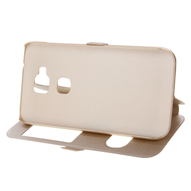 Silk Texture Horizontal Flip Solid Color Magnetic Snap Leather Case with Call Display ID & Holder for Huawei D199