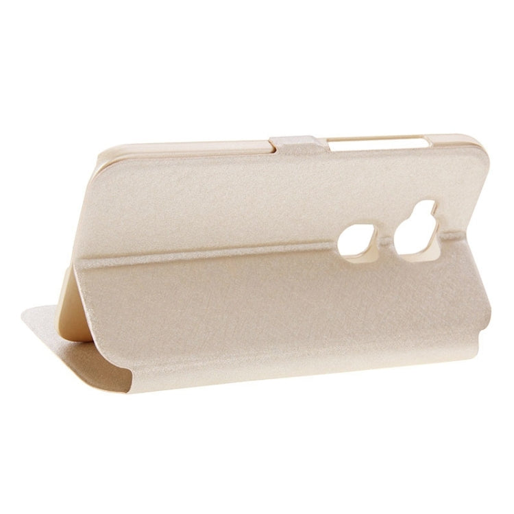 Silk Texture Horizontal Flip Solid Color Magnetic Snap Leather Case with Call Display ID & Holder for Huawei D199