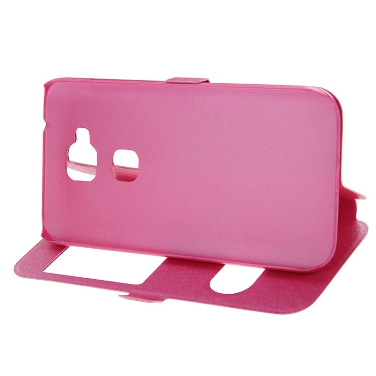 Silk Texture Horizontal Flip Solid Color Magnetic Snap Leather Case with Call Display ID & Holder for Huawei D199