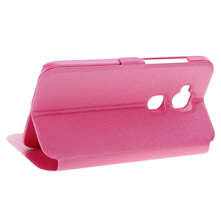 Silk Texture Horizontal Flip Solid Color Magnetic Snap Leather Case with Call Display ID & Holder for Huawei D199