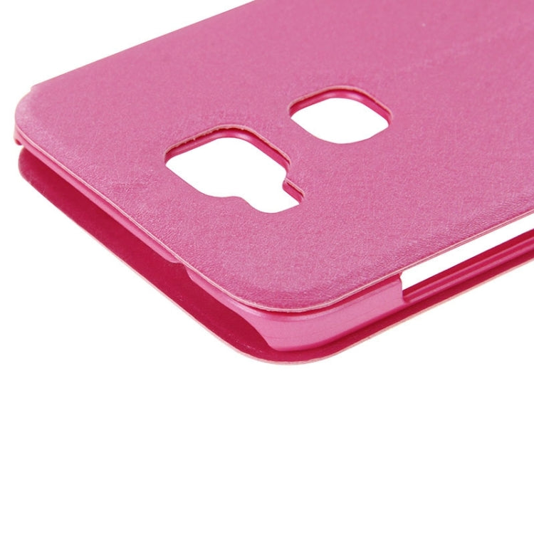 Silk Texture Horizontal Flip Solid Color Magnetic Snap Leather Case with Call Display ID & Holder for Huawei D199