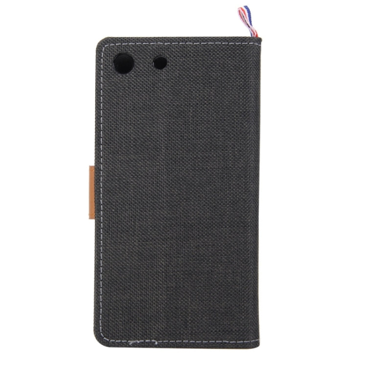 Denim Fabric Leather Case with Holder & Card Slots for Sony Xperia M5