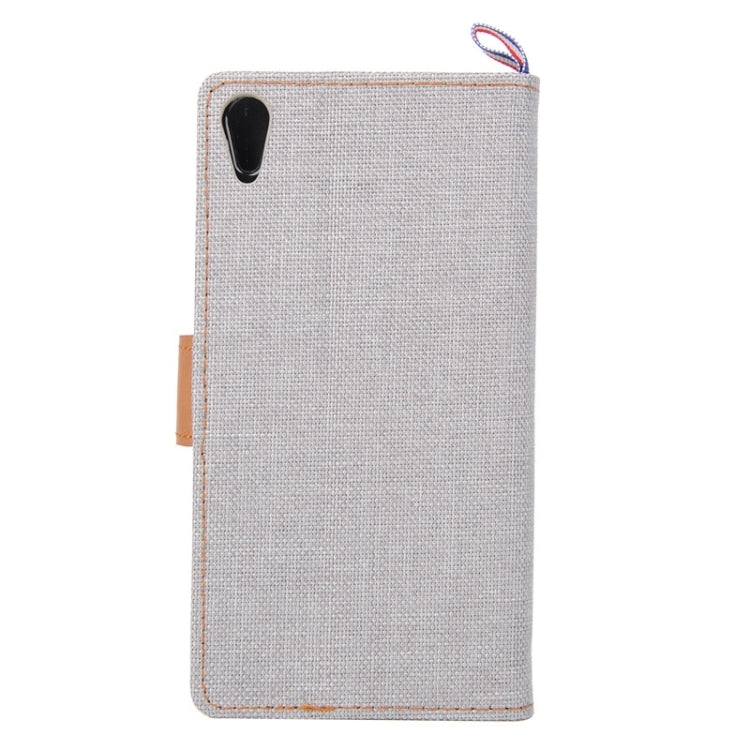 Denim Surface Horizontal Flip Leather Case with Card Slots & Holder for Sony Xperia Z5