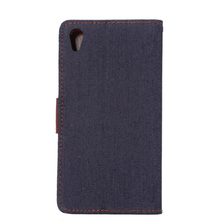 Denim Texture Horizontal Flip Leather Case with Holder & Card Slots for Sony Xperia Z5