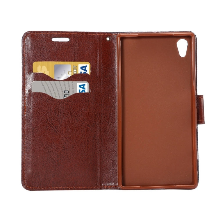 Denim Texture Horizontal Flip Leather Case with Holder & Card Slots for Sony Xperia Z5