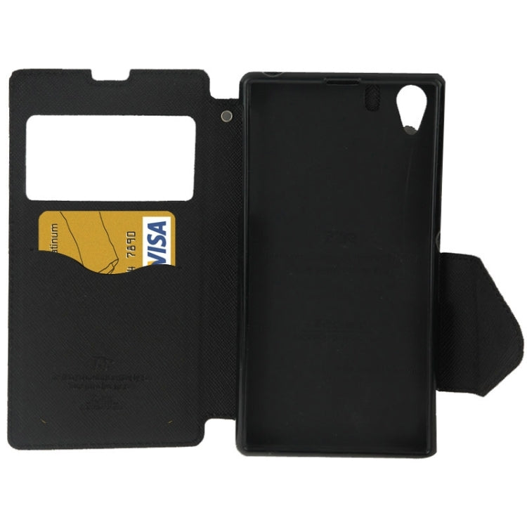 Litchi Texture Horizontal Flip Magnetic Buckle Leather Case with Call Display ID & Card Slots & Holder for Sony Xperia Z1 / L39h