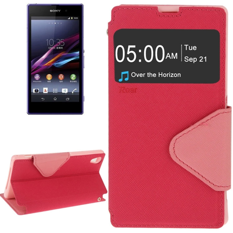 Litchi Texture Horizontal Flip Magnetic Buckle Leather Case with Call Display ID & Card Slots & Holder for Sony Xperia Z1 / L39h