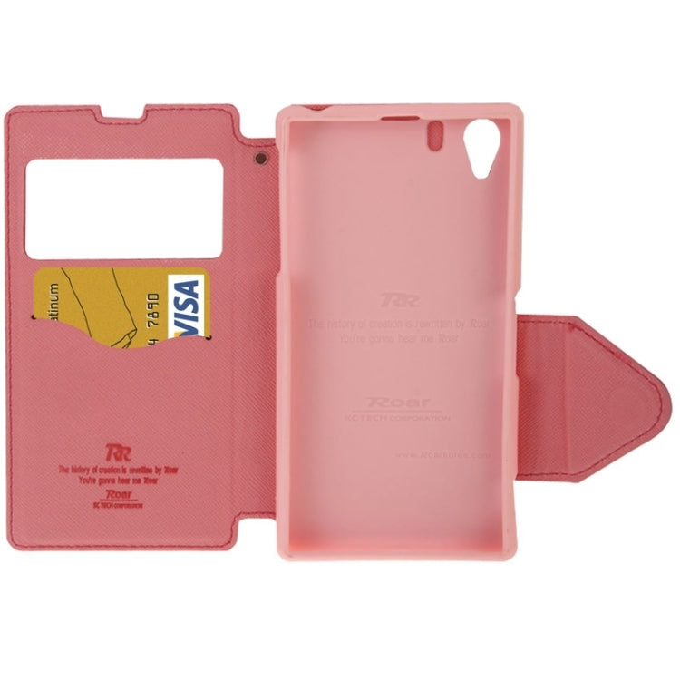 Litchi Texture Horizontal Flip Magnetic Buckle Leather Case with Call Display ID & Card Slots & Holder for Sony Xperia Z1 / L39h