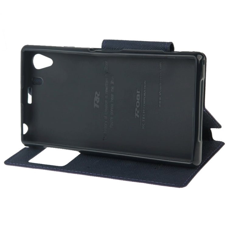 Litchi Texture Horizontal Flip Magnetic Buckle Leather Case with Call Display ID & Card Slots & Holder for Sony Xperia Z1 / L39h