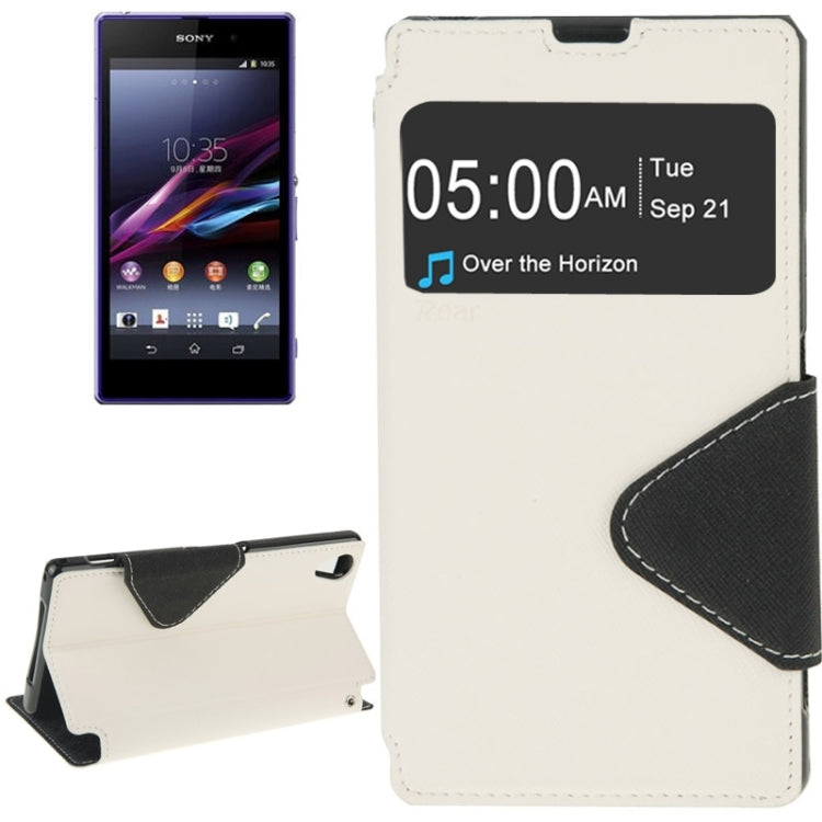 Litchi Texture Horizontal Flip Magnetic Buckle Leather Case with Call Display ID & Card Slots & Holder for Sony Xperia Z1 / L39h