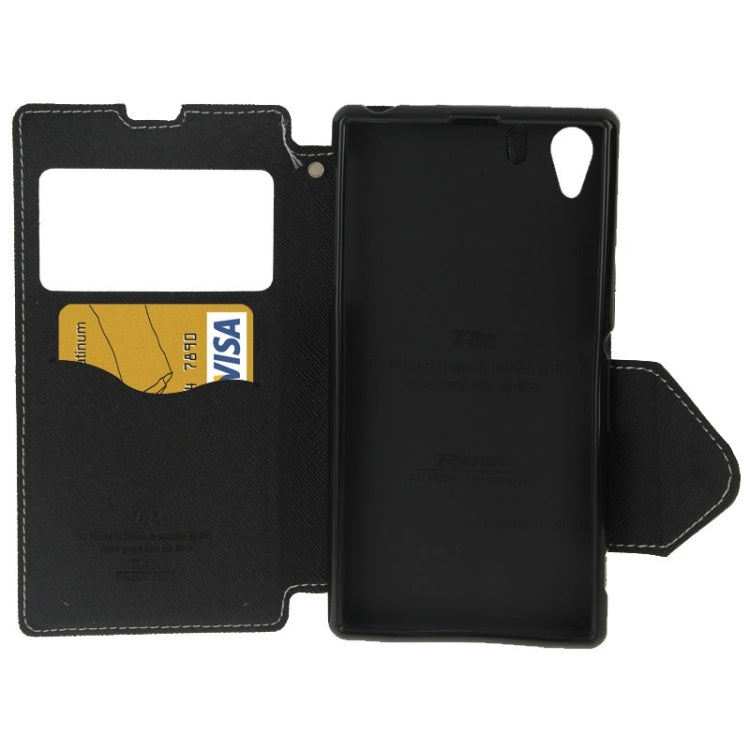 Litchi Texture Horizontal Flip Magnetic Buckle Leather Case with Call Display ID & Card Slots & Holder for Sony Xperia Z1 / L39h