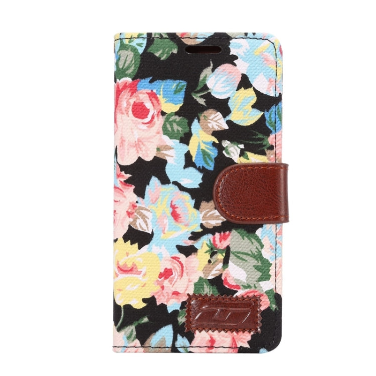 Flower Pattern Cloth Texture Horizontal Flip Leather Case with Holder & Card Slots for Sony Xperia Z5