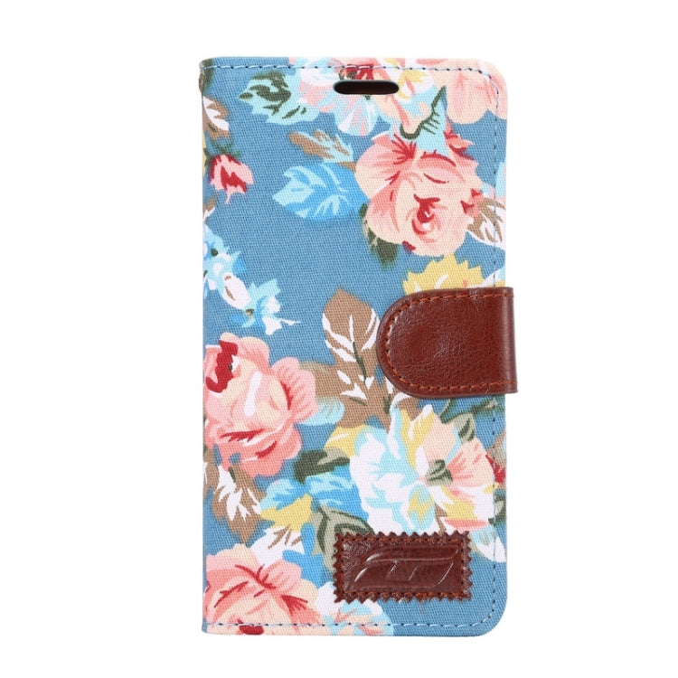 Flower Pattern Cloth Texture Horizontal Flip Leather Case with Holder & Card Slots for Sony Xperia Z5