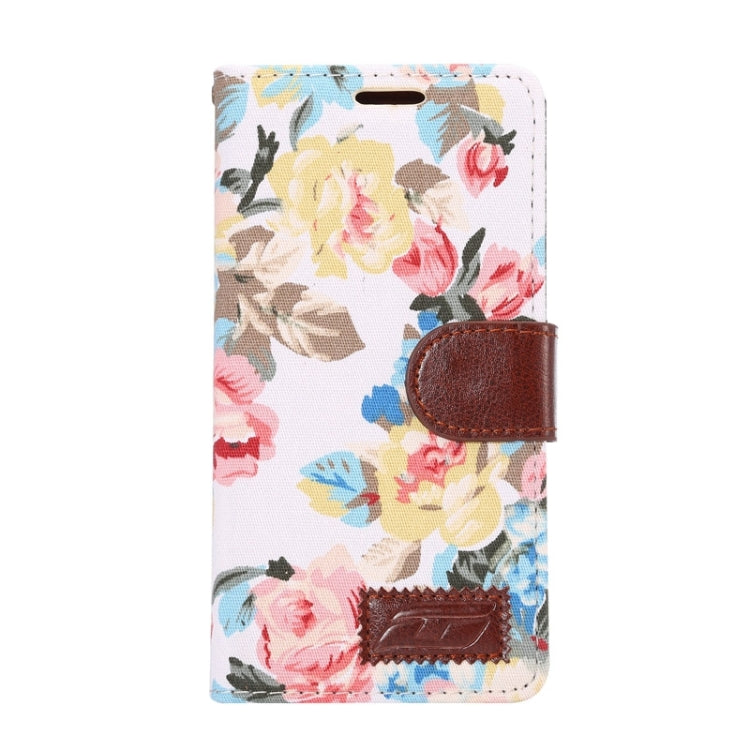 Flower Pattern Cloth Texture Horizontal Flip Leather Case with Holder & Card Slots for Sony Xperia Z5