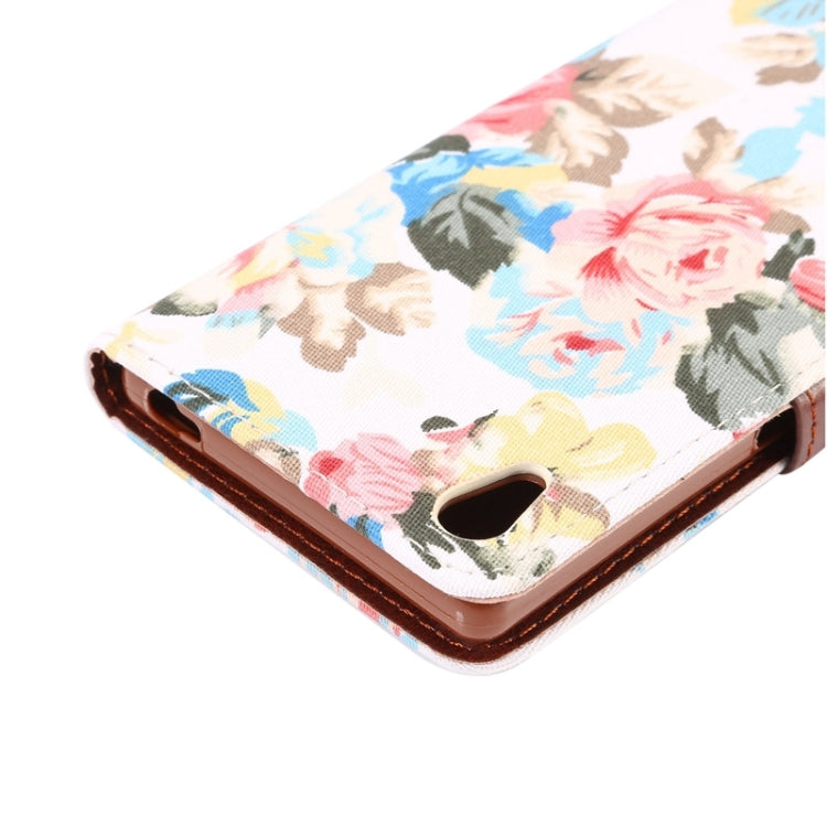 Flower Pattern Cloth Texture Horizontal Flip Leather Case with Holder & Card Slots for Sony Xperia Z5