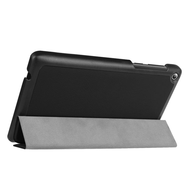 Karst Texture Horizontal Flip Solid Color Leather Case with Three-Folding Holder for Lenovo Tab 2 A7-20F