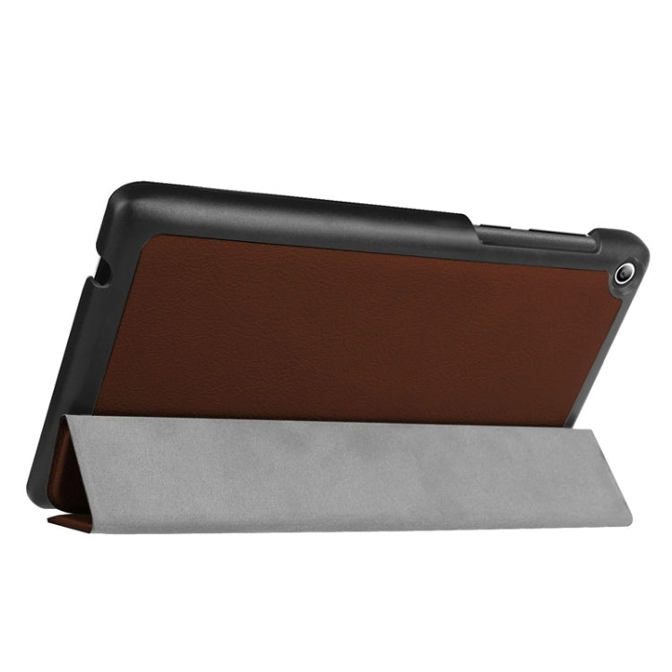 Karst Texture Horizontal Flip Solid Color Leather Case with Three-Folding Holder for Lenovo Tab 2 A7-20F