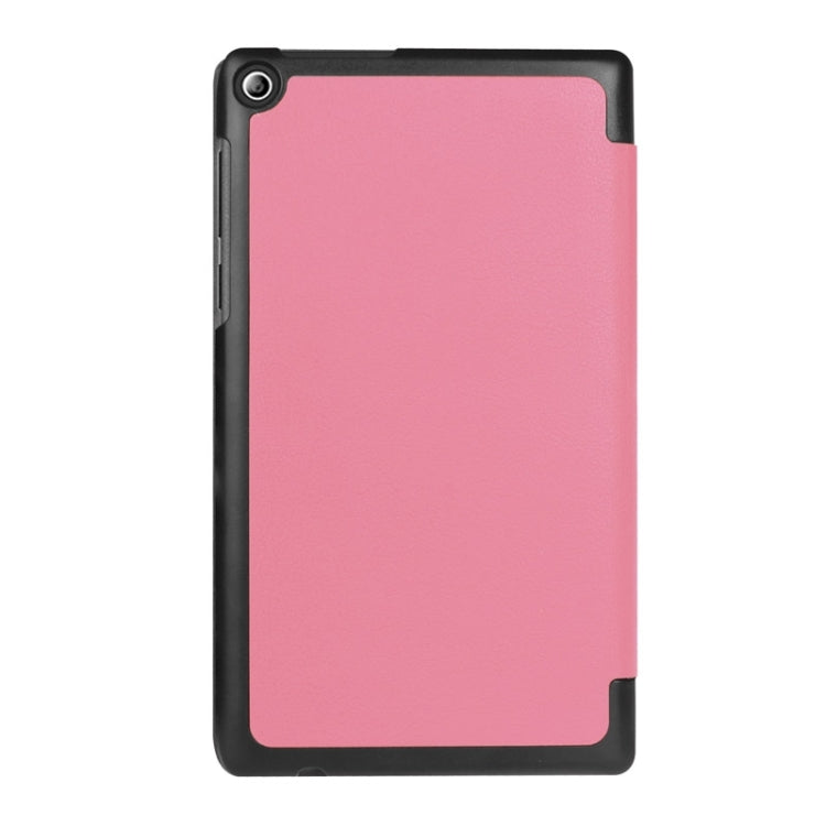 Karst Texture Horizontal Flip Solid Color Leather Case with Three-Folding Holder for Lenovo Tab 2 A7-20F