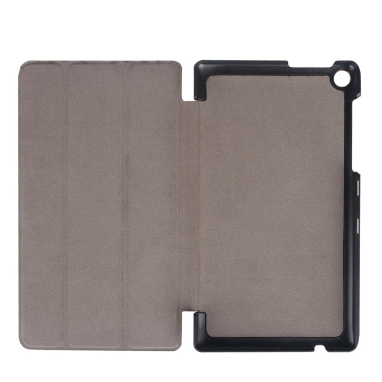 Karst Texture Horizontal Flip Solid Color Leather Case with Three-Folding Holder for Lenovo Tab 2 A7-20F