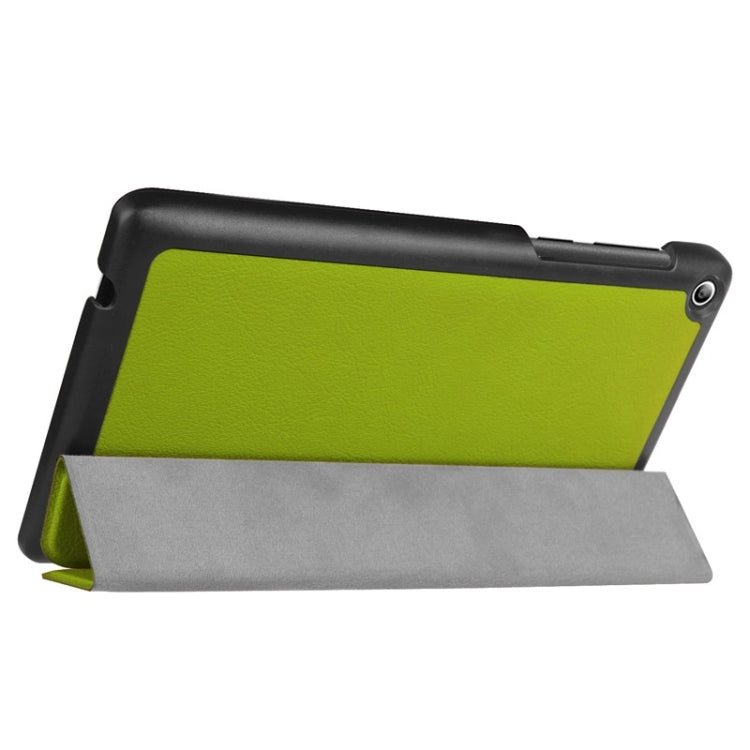 Karst Texture Horizontal Flip Solid Color Leather Case with Three-Folding Holder for Lenovo Tab 2 A7-20F