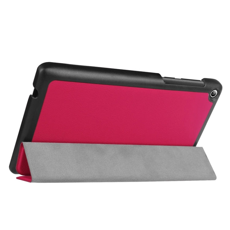 Karst Texture Horizontal Flip Solid Color Leather Case with Three-Folding Holder for Lenovo Tab 2 A7-20F