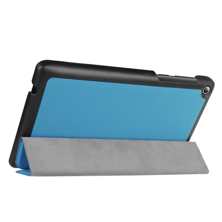 Karst Texture Horizontal Flip Solid Color Leather Case with Three-Folding Holder for Lenovo Tab 2 A7-20F