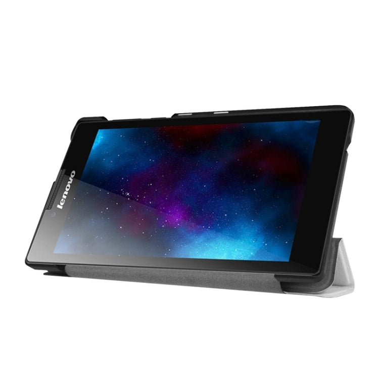 Karst Texture Horizontal Flip Solid Color Leather Case with Three-Folding Holder for Lenovo Tab 2 A7-20F