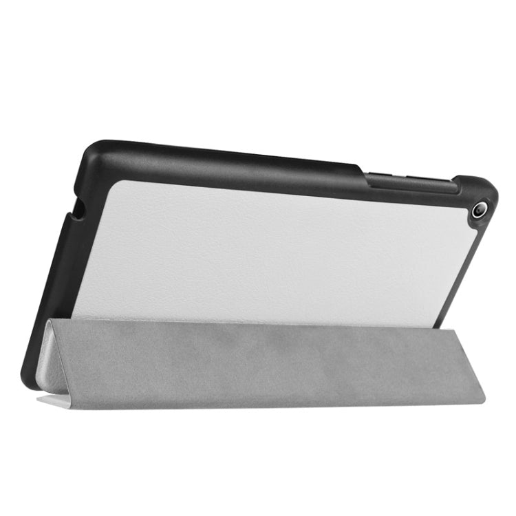 Karst Texture Horizontal Flip Solid Color Leather Case with Three-Folding Holder for Lenovo Tab 2 A7-20F